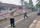 Pelayanan Masyarakat, Samapta Polres Ciamis Bersiaga di Daerah Rawan Kemacetan Saat Pagi