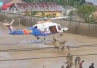 Meski Dengan Risiko Pendaratan, Helikopter Poludara Baharkam Polri Berhasil Dropping Logistik Bantuan ke Aceh Tamiang