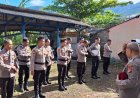 Personel Pam Ops Lilin Lodaya 2025 Polres Ciamis Apel Pagi di Pos Pelayanan Cihaurbeuti