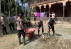 Gotong Royong di Pesantren Terdampak Banjir Bandang, Polres Nagan Raya Hadir Bantu Pemulihan