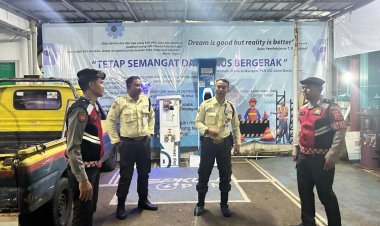 Cipkon di Malam Hari, Satuan Samapta Polres Ciamis Patroli Dialogis Sasar Kantor PLN Ciamis