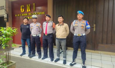 Polsek Ciamis Pastikan Keamanan Ibadah Umat Nasrani di GKI Kabupaten Ciamis