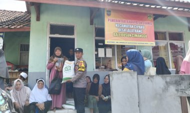 Polres Ciamis Monitoring Penyaluran Bantuan Pangan di Cipaku, Pastikan Aman dan Tepat Sasaran